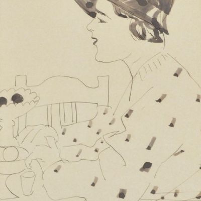 Donna con cappello al tavolo, 1934 circa